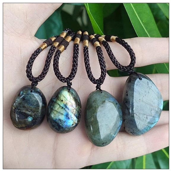 NEW Labradorite Healing Braided Adjustable Necklace - Picture 4 of 6